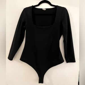 Free People Truth or Square Bodysuit in Black